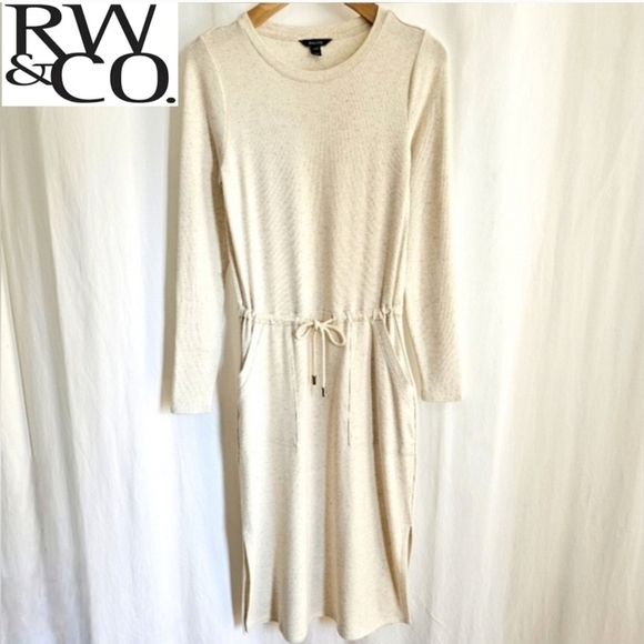 🇨🇦 RW&CO Loungewear Long Sleeve Knit Midi Dress - Picture 1 of 16